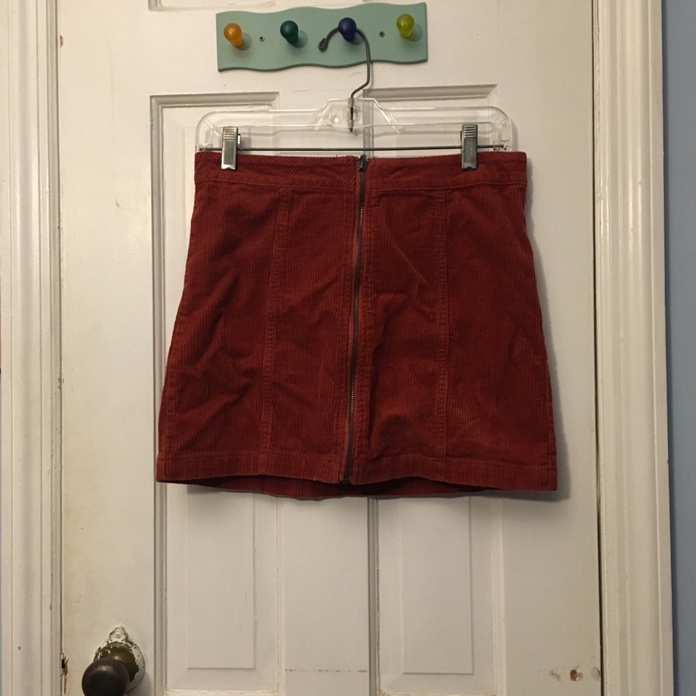 F21 rust mini skirt